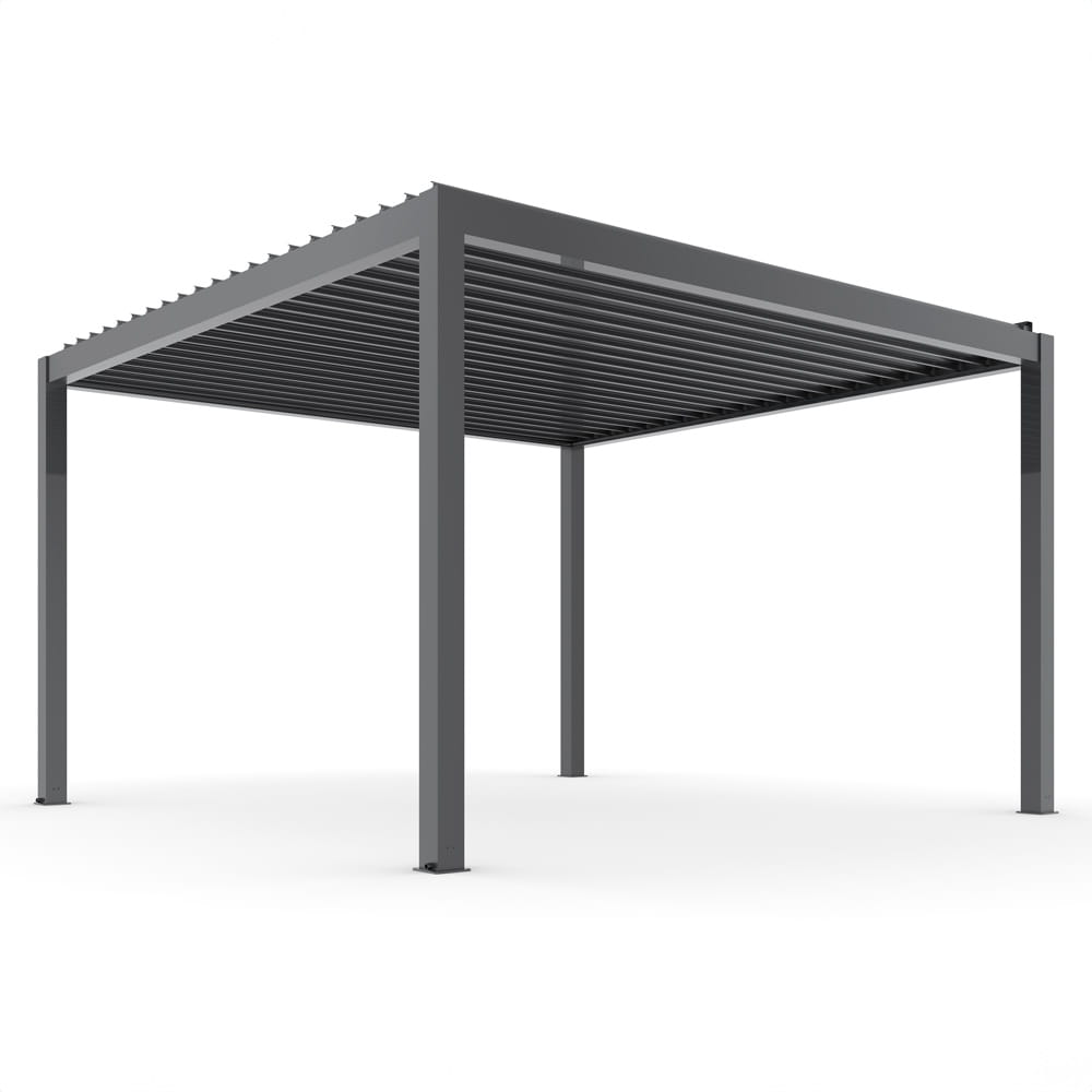 Pergola ogrodowa elektryczna Luxe 3x4 m aluminiowa z oświetleniem LED antracyt